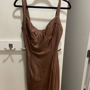 Naked Wardrobe Brown Mini Dress
